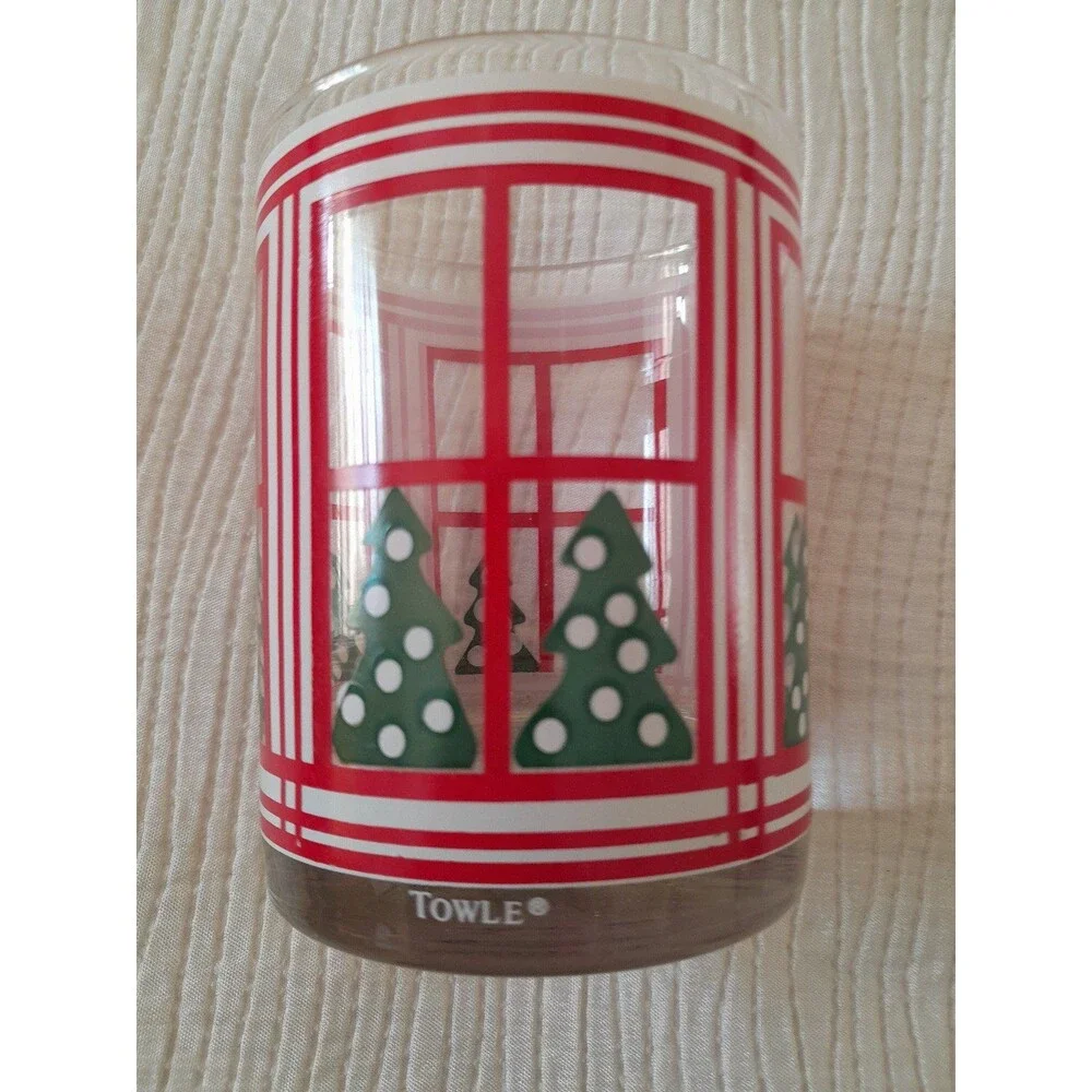 Towle Christmas Trees Bar Glass